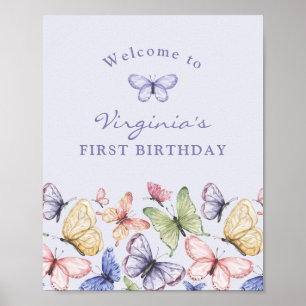 Lila Butterfly Geburtstag Poster