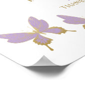 Lila Butterfly Geburtstags-Willkommenspopster Poster (Ecke)