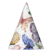 Lila Butterfly Geburtstagsfeierhut Partyhütchen (Links)