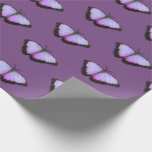Lila Butterfly-Geschenkwrap Geschenkpapier (Ecke)