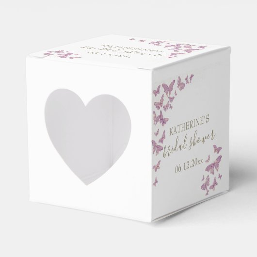 Lila Butterfly Gold Boho Brautparty Custom Geschenkschachtel (Vorderseite)