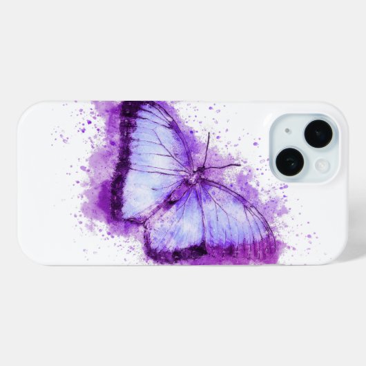 Lila Butterfly-Handy Case-Mate iPhone Hülle (Rückseite (Horizontal))