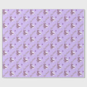 Lila Butterfly Happy Birthday Wrapping Paper Geschenkpapier (Flach)
