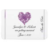 Lila Butterfly-Heart-Hochzeit Sichern Sie das Datu Magnet (Horizontal)