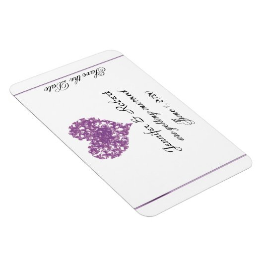 Lila Butterfly-Heart-Hochzeit Sichern Sie das Datu Magnet (Rechte Seite)