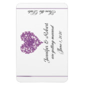 Lila Butterfly-Heart-Hochzeit Sichern Sie das Datu Magnet (Vertikal)