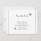 Lila Butterfly-Heart-Hochzeit Sichern Sie das Datu Save The Date (Vorderseite)