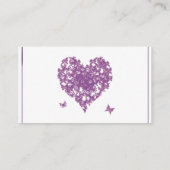 Lila Butterfly-Herz-Hochzeitsslippen-Platzkarten Platzkarte (Rückseite)