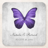 Lila Butterfly-Hochzeitspapier-Untersetzer Rechteckiger Pappuntersetzer (Vorderseite)