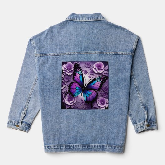 Lila Butterfly Jeansjacke (Rückseite)