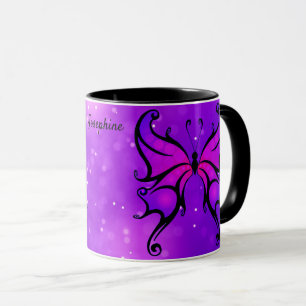 Lila Butterfly-Kaffee-Cup Geschenk Tasse