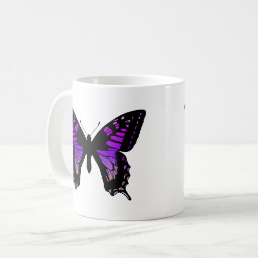 Lila Butterfly-Kaffee Kaffeetasse (Vorderseite Links)