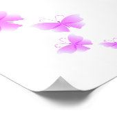 Lila Butterfly Kisses Girl Baby Dusche Willkommen Poster (Ecke)