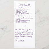 Lila Butterfly-Kisses-Hochzeitsprogramm Programm (Rückseite)