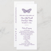 Lila Butterfly-Kisses-Hochzeitsprogramm Programm (Vorne/Hinten)