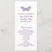 Lila Butterfly-Kisses-Hochzeitsprogramm Programm (Vorderseite)