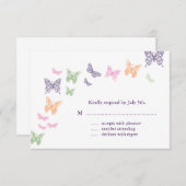 Lila Butterfly Kisses UAWG RSVP Karte (Vorne/Hinten)