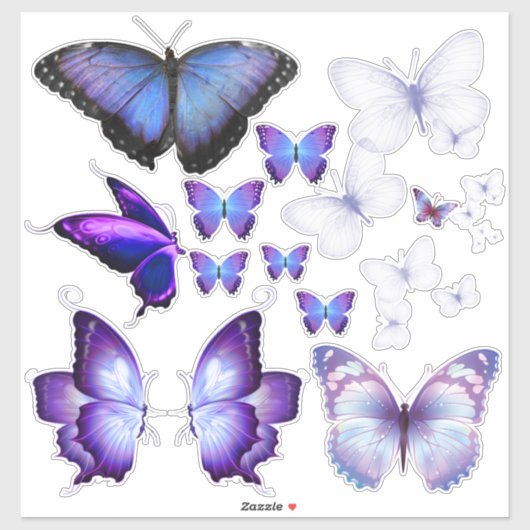 Lila Butterfly-Kollektion - benutzerdefinierte Auf Aufkleber (Blatt)