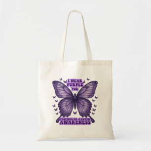 Lila Butterfly-Krebsbewusstsein Tragetasche
