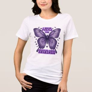 Lila Butterfly-Krebsbewusstsein Tri-Blend Shirt