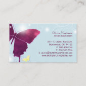 Lila Butterfly Light Visitenkarte (Rückseite)