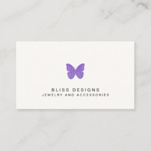 Lila Butterfly-Logo Visitenkarte