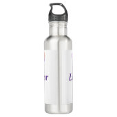 Lila Butterfly Lupus Warrior Edelstahlflasche (Rückseite)