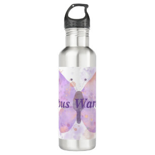 Lila Butterfly Lupus Warrior Edelstahlflasche