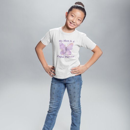 Lila Butterfly Lupus Warrior Mama T-Shirt