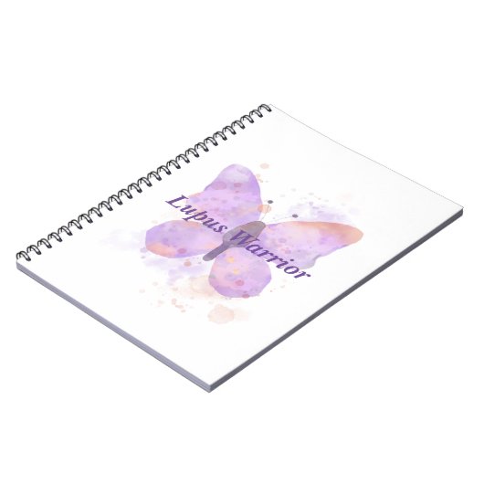 Lila Butterfly Lupus Warrior Notizblock (Linke Seite)