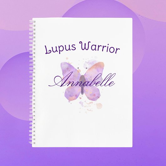 Lila Butterfly Lupus Warrior Notizblock