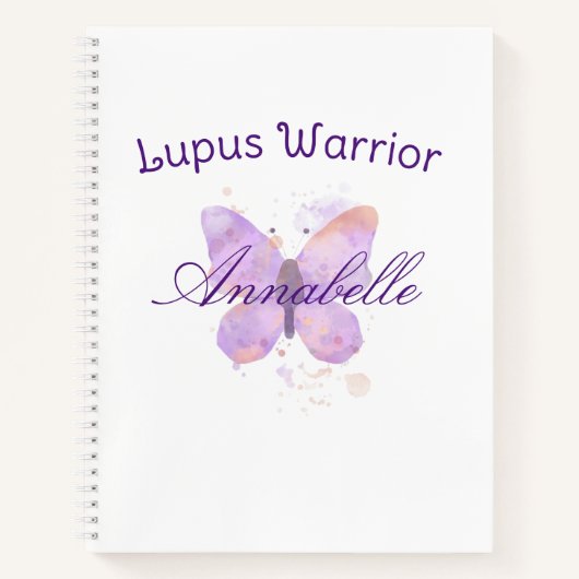 Lila Butterfly Lupus Warrior Notizblock (Vorderseite)