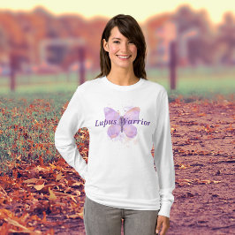 Lila Butterfly Lupus Warrior T-Shirt