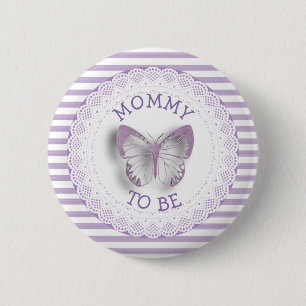 Lila Butterfly-Mommy zum Baby-Duschknopf Button