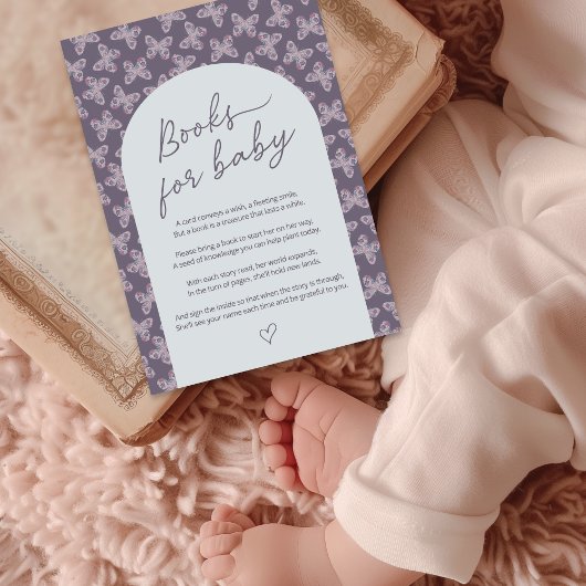 Lila Butterfly-Musterbücher für Baby Begleitkarte