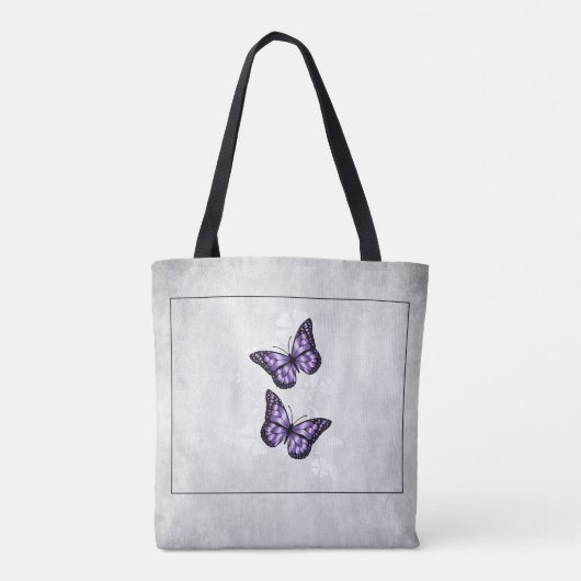 Lila Butterfly Personalisiert Totbeutel Tasche (Rückseite)