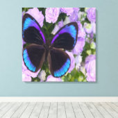 Lila Butterfly Premium Wrapped Canvas Leinwanddruck (Insitu (Holzboden))