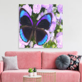 Lila Butterfly Premium Wrapped Canvas Leinwanddruck (Insitu (Wohnzimmer))