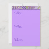 Lila Butterfly-Quilt-Einladung Einladung (Rückseite)