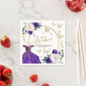 Lila Butterfly Quinceanera Serviette (Beispiel)