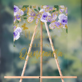 Lila Butterfly Quinceanera Willkommen Acrylschild (Neutral)