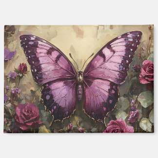 Lila Butterfly Rose Bush Malerei Magnet