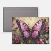 Lila Butterfly Rose Bush Malerei Magnet (Vorderseite/Rückseite)