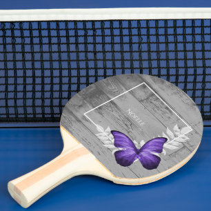 Lila Butterfly Rustikales Ping Pong Paddle Tischtennis Schläger