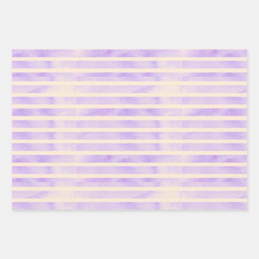 Lila Butterfly Stripe Metallic Geschenk Geschenkpapier Set (Vorderseite 2)