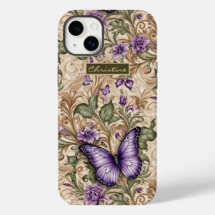 Lila Butterfly Taupe und Sage Herbal Case-Mate iPhone 14 Plus Hülle