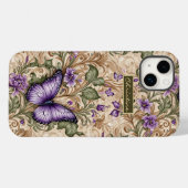 Lila Butterfly Taupe und Sage Herbal Case-Mate iPhone Hülle (Rückseite (Horizontal))