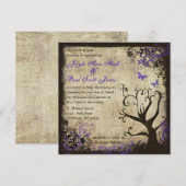 Lila Butterfly Vintage Hochzeit Einladung (Vorne/Hinten)