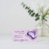 Lila Butterfly-Visitenkarte Visitenkarte (Stehend Vorderseite)