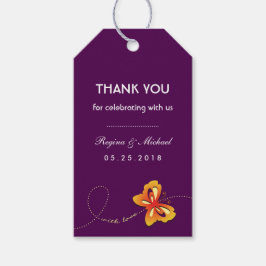 Lila Butterfly Wedding Party Günstlermarke Geschenkanhänger